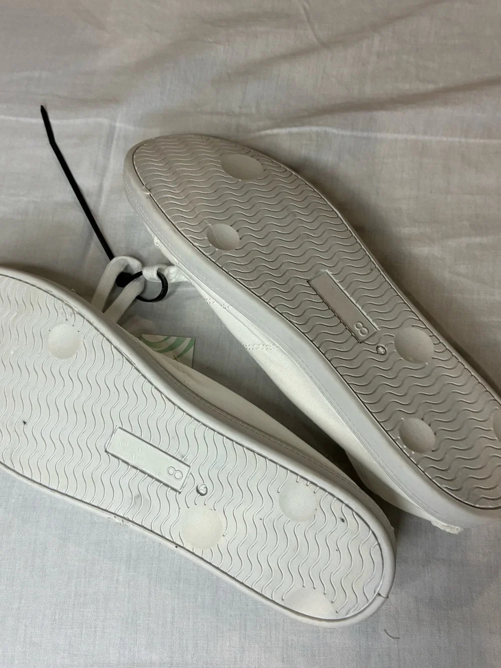 Women's White Canvas Lace-Up Sneakers